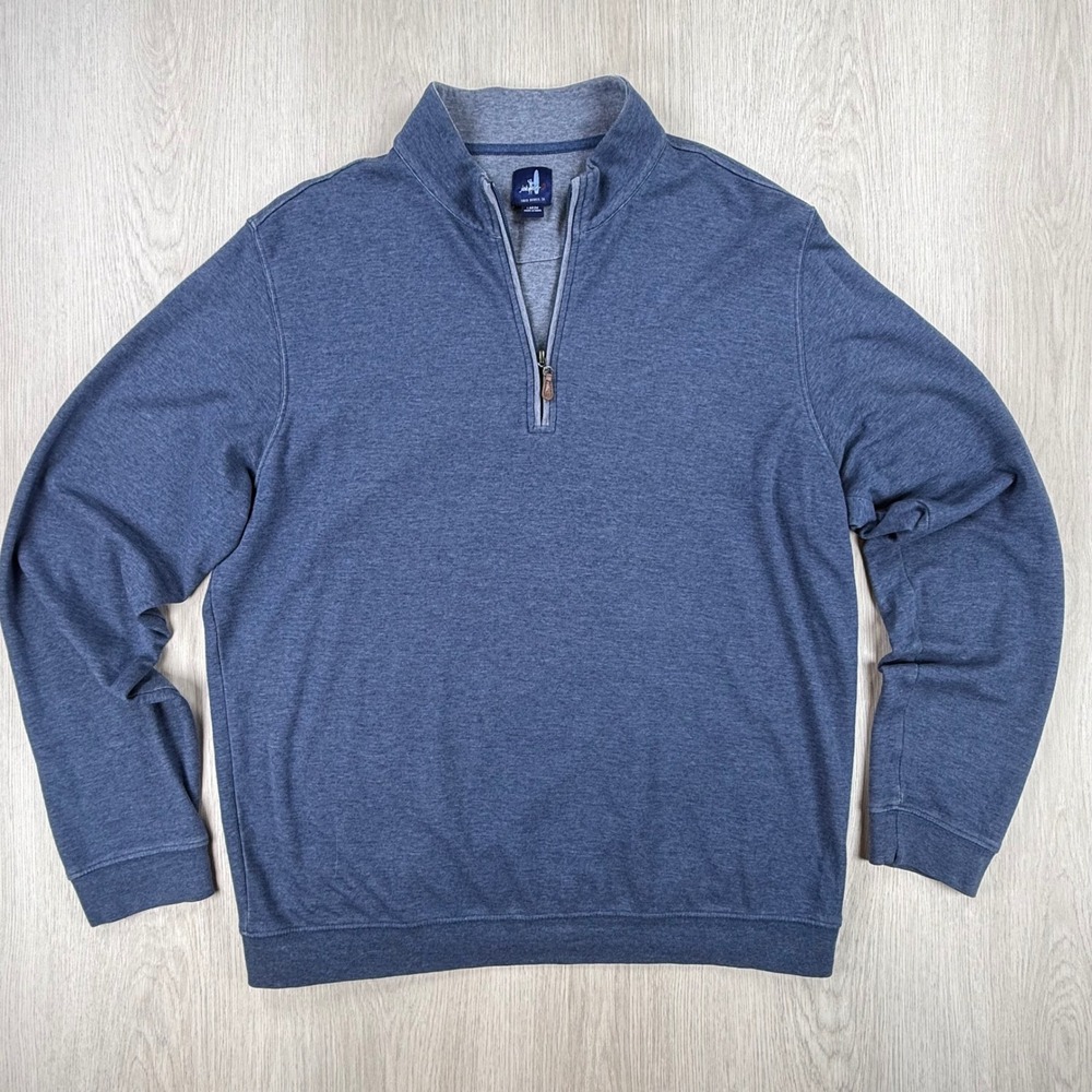 1/4 Zip Pullover Johnnie-O Mens Large Helios Blue Sully JMKO1460 Invited Logo